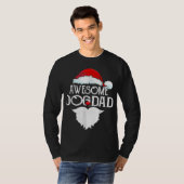 Geweldige Dog Pap Kerstmis Santa Hat Funny Family T-shirt (Voorkant volledig)