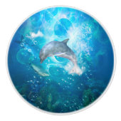 Geweldige dolfijn keramische knop (Voorkant)