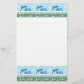 Geweldige dolfijnen in het mousserende mystieke Ze Briefpapier (Voorkant)