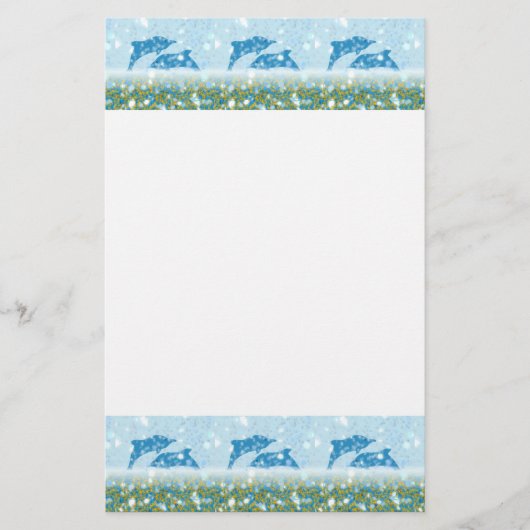 Geweldige dolfijnen in het mousserende mystieke Ze Briefpapier (Voorkant)