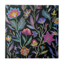 Geweldige donker patroon l Floral voor badkamer