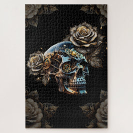 Geweldige donkere steampunk schedel legpuzzel