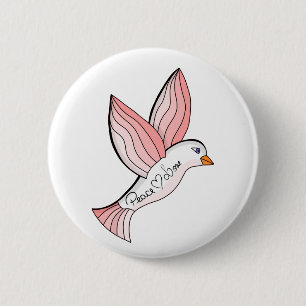 Geweldige Dove voor vrede en liefde Ronde Button 5,7 Cm
