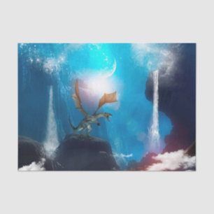 Geweldige draak in de nacht tissuepapier