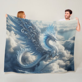 Geweldige draak omringd door wolken fleece deken