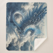 Geweldige draak omringd door wolken sherpa deken (Voorkant)