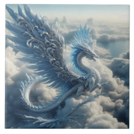 Geweldige draak omringd door wolken tegeltje