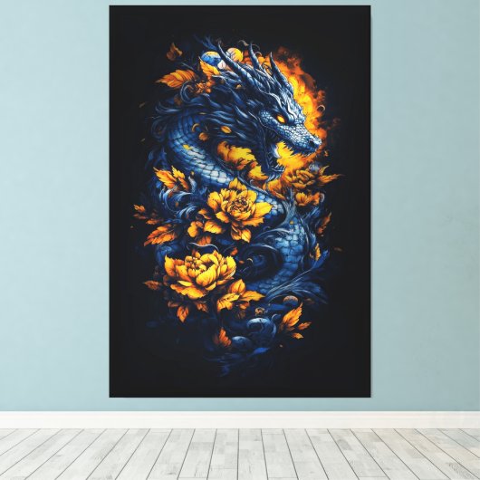 Geweldige Dragon Canvas Print (Insitu (Houten vloer))