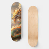 Geweldige Dragon Saring in Wolken Groen Rood Goude Persoonlijk Skateboard (Voorkant)