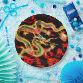 Geweldige drakenvuur op Lucky Energy Papieren Bordje (Feest)