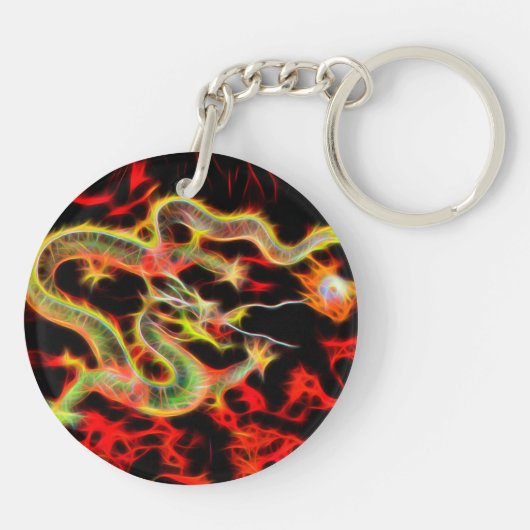 Geweldige drakenvuur op Lucky Energy Sleutelhanger (Achterkant)