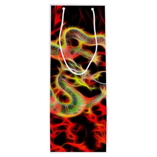 Geweldige drakenvuur op Lucky Energy Wijn Cadeautas (Achterkant)