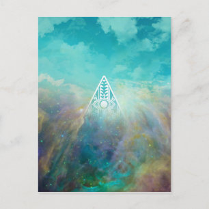 Geweldige driehoek Orionnebula, "All see eye" Briefkaart