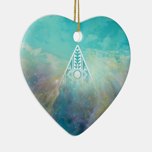 Geweldige driehoek Orionnebula, "All see eye" Keramisch Ornament (Rechts)