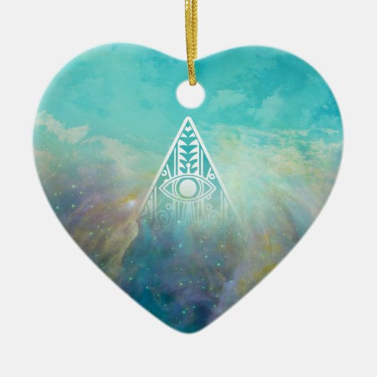 Geweldige driehoek Orionnebula, "All see eye" Keramisch Ornament (Voorkant)
