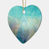 Geweldige driehoek Orionnebula, "All see eye" Keramisch Ornament (Links)