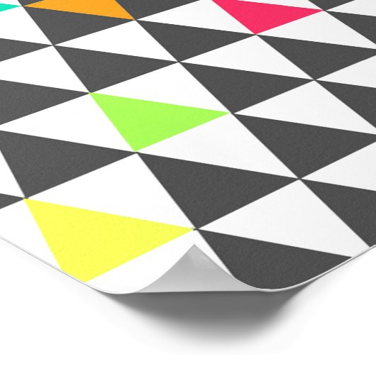 Geweldige driehoekspatroon trendy retro geometrisc poster (Hoek)