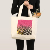 Geweldige driekleepspafdruk, zebrastrepen grote tote bag (Voorkant (product))