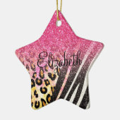 Geweldige driekleepspafdruk, zebrastrepen keramisch ornament (Links)