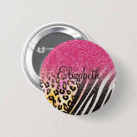 Geweldige driekleepspafdruk, zebrastrepen ronde button 5,7 cm (Voorkant /achterkant)