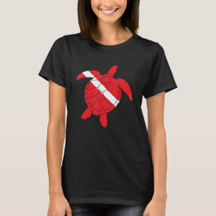 Geweldige duikende scubaduiker naar beneden vlag s t-shirt