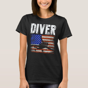 Geweldige duiker US Amerikaanse vlag duiken scuba T-shirt