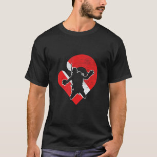 Geweldige duikvlag Hart Scuba-duiker Onderwater S T-shirt