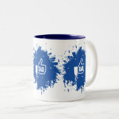 Geweldige duimen omhoog als papa tweekleurige koffiemok (Voorkant rechts)