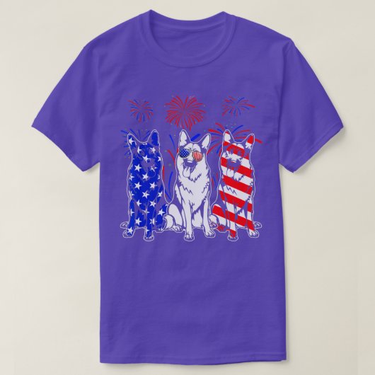 Geweldige - duitse herder - Amerikaanse vlag 4e va T-shirt (Design voorkant)