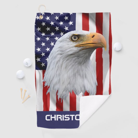 Geweldige Eagle, de Amerikaanse vlag, patriottisch Golfhanddoek (Insitu)