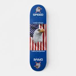 Geweldige Eagle, de Amerikaanse vlag, patriottisch Persoonlijk Skateboard