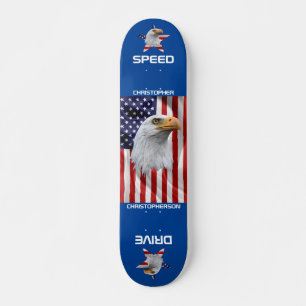 Geweldige Eagle, de Amerikaanse vlag, patriottisch Persoonlijk Skateboard