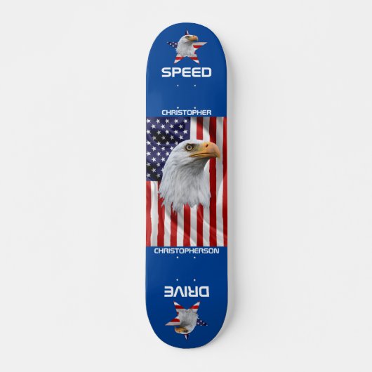 Geweldige Eagle, de Amerikaanse vlag, patriottisch Persoonlijk Skateboard (Voorkant)