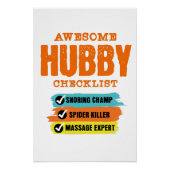 Geweldige echtgenoot Checklist Funny Perfect Poster (Voorkant)