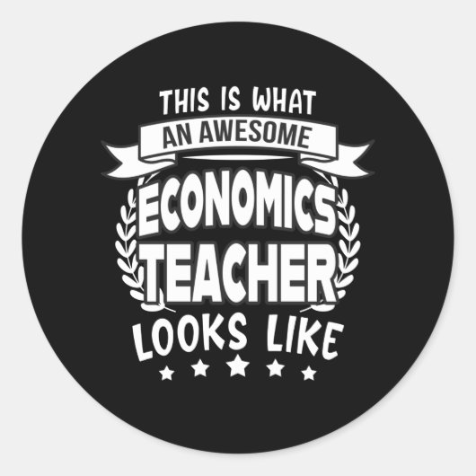 Geweldige Economie Leraar grappig Cadeau Ronde Sticker (Voorkant)