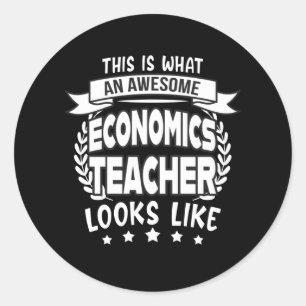 Geweldige Economie Leraar grappig Cadeau Ronde Sticker