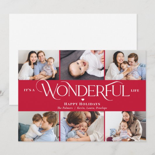 Geweldige, EDITABLE COLOR Holiday-fotokaart Feestdagenkaart (Voorkant / Achterkant)