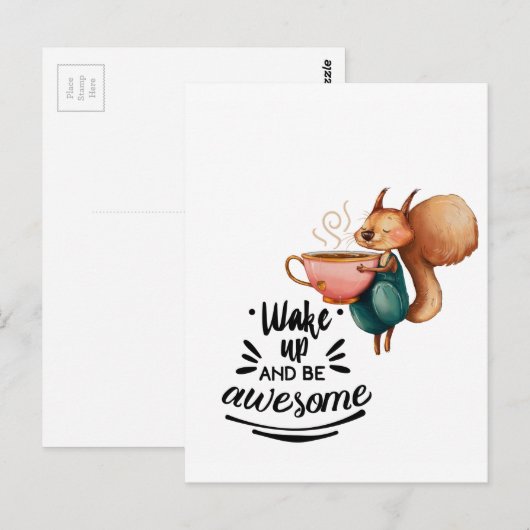 Geweldige eekhoorn opwinden briefkaart (Voorkant / Achterkant)