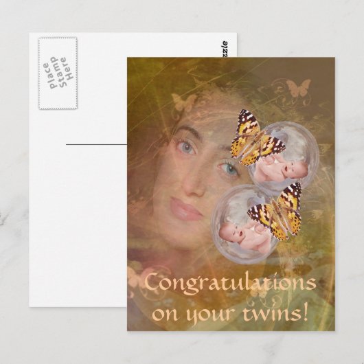 Geweldige een tweeling briefkaart (Voorkant / Achterkant)