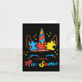 Geweldige Eenhoorn Gezichtspuzzel Autisme Bewustzi Kaart (Voorkant)