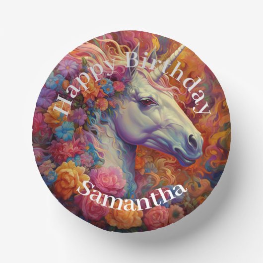 Geweldige eenhoorn Happy Birthday Papieren Kommen (Voorkant)