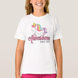 Geweldige eenhoornregenboog roze schattige cartoon t-shirt