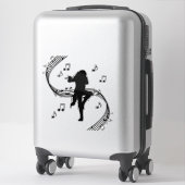 Geweldige eenzame fluitspeler muziek sticker (Koffer)