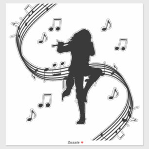 Geweldige eenzame fluitspeler muziek sticker