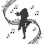 Geweldige eenzame fluitspeler muziek sticker (Voorkant)