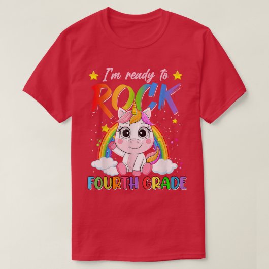 Geweldige eerste dag van de school unicorn klaar o t-shirt (Design voorkant)