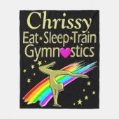 GEWELDIGE EET SLAAP GYMNASTIEK GEPERSONALISEERDE D FLEECE DEKEN (Voorkant)