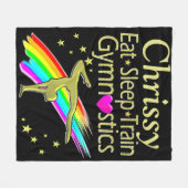 GEWELDIGE EET SLAAP GYMNASTIEK GEPERSONALISEERDE D FLEECE DEKEN (Voorkant (Horizontaal))