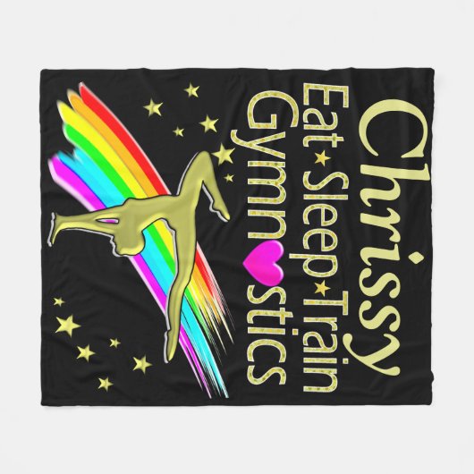 GEWELDIGE EET SLAAP GYMNASTIEK GEPERSONALISEERDE D FLEECE DEKEN (Voorkant (Horizontaal))