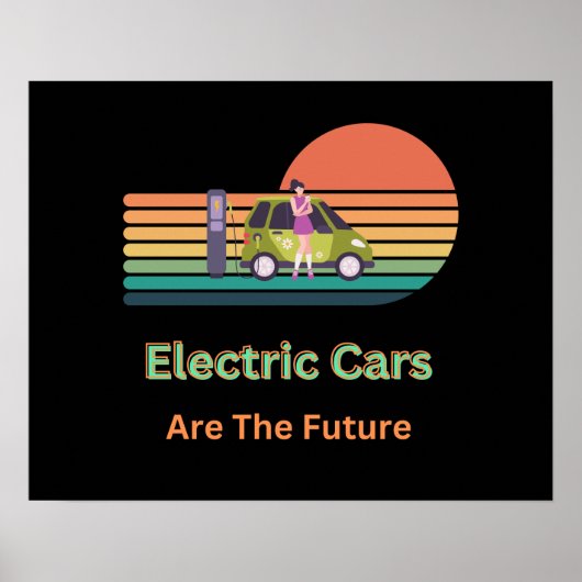 Geweldige elektrische auto's zijn de toekomst poster (Voorkant)